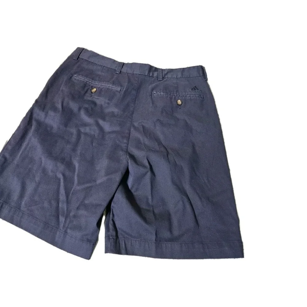 Adidas Golf Shorts Stretch Match  Chinos Mens 34 Navy Play Pleated‎ 9